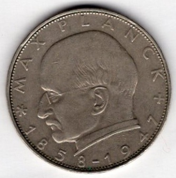 2 D-Mark 1958 F Max Planck FRG Jaeger 386