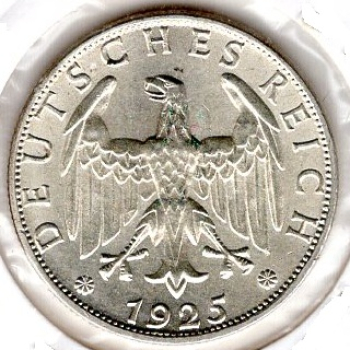 2 Mark 1925 F Weimar Republic Silver Coin