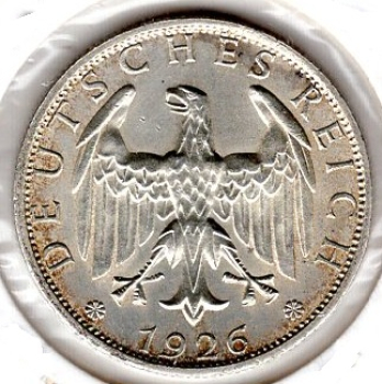 2 Mark 1926 A Weimar Republic Silver Coin