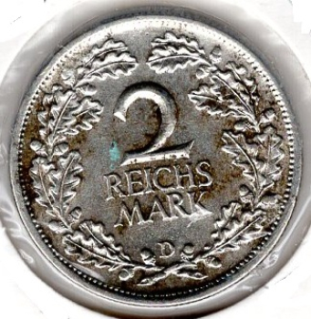 2 Mark 1926 A Weimar Republic Silver Coin