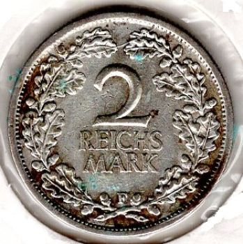 2 Mark 1926 F Weimarer Republik Silbermünze