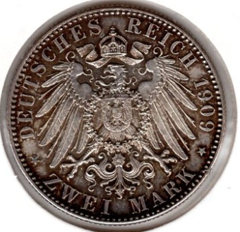 2 Mark Saxony 1909 Frederick Augustus III (1904-1918) University of Leipzig