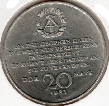 20 East German Marks 1983 Karl Marx