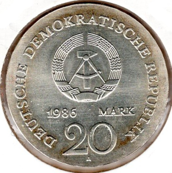 20 Mark DDR 1986 Jacob und Wilhelm Grimm