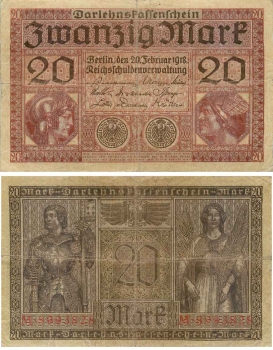 20 Mark Darlehenskassenschein 20. Februar 1918