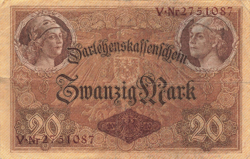 20 Mark Darlehenskassenschein 5. August 1914 
