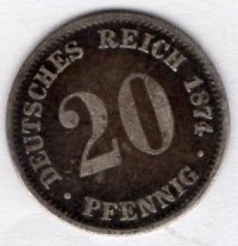 20 Pfennig 1874 A Imperial Silver Coin