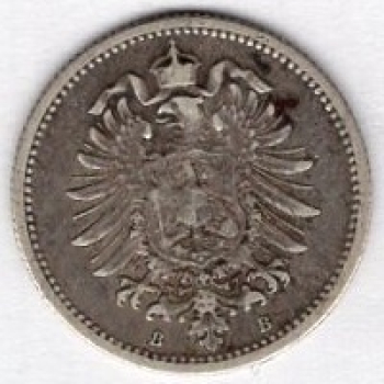 20 Pfennig 1875 B Imperial Silver Coin