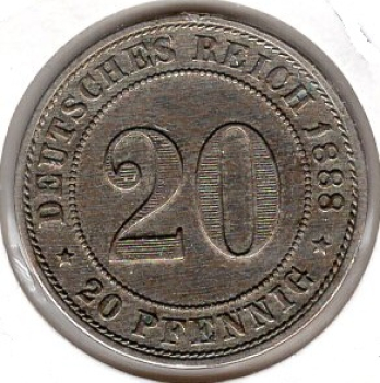 20 Pfennig 1888 G Deutsches Kaiserreich