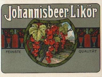 Currant liqueur, label around 1930