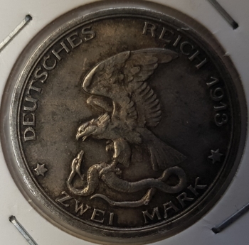 2 Mark Prussia 1913 eagle beats snake