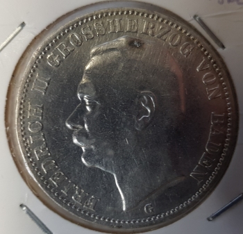 3 Mark Baden 1912 Friedrich II vz-stgl