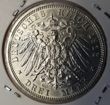 3 Mark Saxony 1913 Völkerschlachtdenkmal stgl