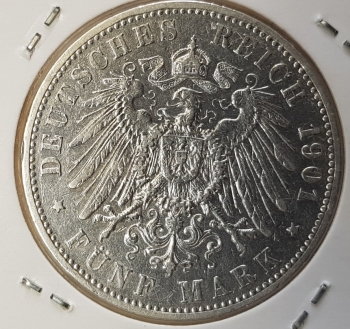 5 Mark Hamburg 1901 silver coin
