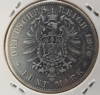 5 Mark PREUSSEN  1876 A Wilhelm I.