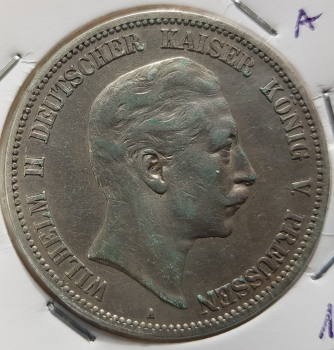 5 Mark PRUSSIA 1895 Wilhelm II silver coin
