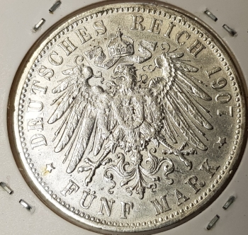 5 Mark 1907 Württemberg Wilhelm II