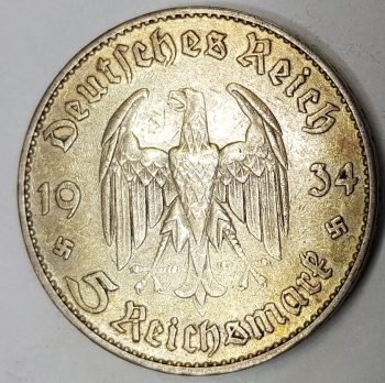 Jäger 0357 - 5 Reichsmark 1934 J