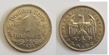 1934 F 1 Reichsmark Jäger 354