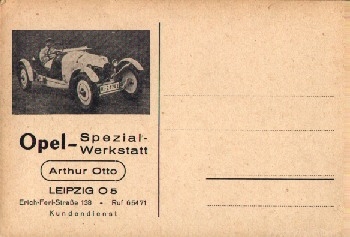 Opel special workshop car advertising, Leipzig, * approx. 1930