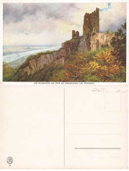 Konigwinter Drachenfels artist card Heinrich Hoffmann *ca.1920