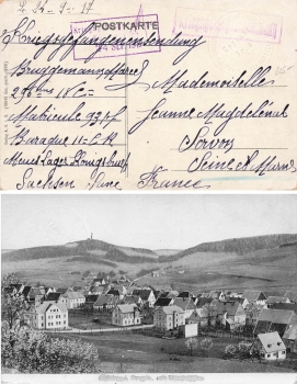 Kriegsgefangenensendung 1.WK von Deutschland nach Frankreich 24.9.1917 Königsbrück