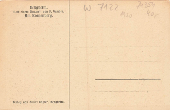 74354 Besigheim Am Kronenberg artist card Richard Duschk * approx. 1920