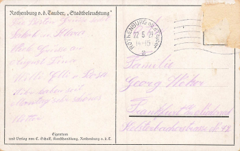 91541 Rothenburg Tauber Stadtbeleuchtung Kuenstlerkarte  G Scheibenberger o 1929