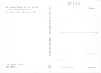01833 Rennersdorf-Neudoerfel Stolpen Saal des Gasthof * 1977