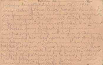 Field postcard with censorship stamp Felülvizsgalva Checked Budapest 29 November 21, 1915