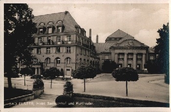 08645 Bad Elster Hotel Sachsenhof und Kurtheater * ca. 1940