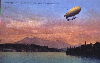 Lucerne Luftschiff über Vierwaldstättersee Zeppelin o 9.8.1911
