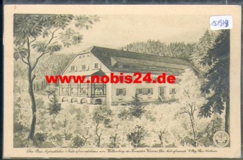02625 Bautzen, Naturfreundehaus am Valtenberg Künstlerkarte o 22.7.1923