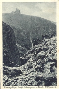 Large snow ground and hut Riesengebirge o 1928