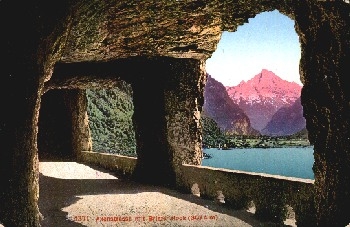 Axenstrasse mit Bristenstock o 15.5.1910