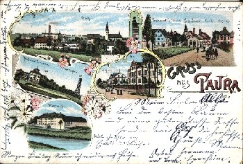 09249 Tauran Farblitho Postamt o 6.9.1900