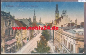 Cottbus Berliner Straße mit Rathaus o 28.11.1917