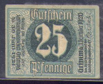 04668 Grimma city emergency money 25 pfennigs 1920