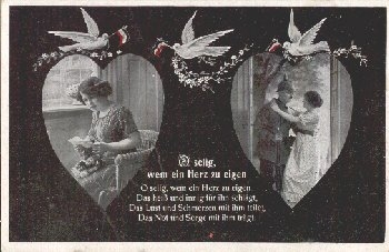 Heart woman with letter and pair of doves br. 1/20/1917
