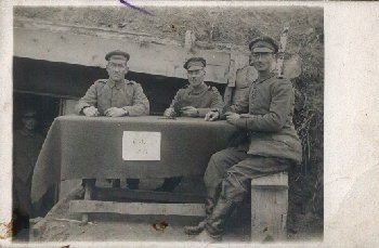 Playing Skat in the field Soldiers real photo gebr. April 11, 1917