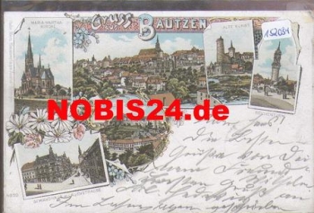02625 Bautzen Chromolithograph railway postmark Dresden - Breslau train no. 440 o 3.4.1899