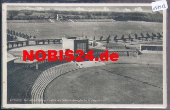 Wroclaw Hermann-Göring-Stadion with Schlesierkampfbahn Friesenwiese, o 1938 Silesia