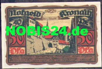 96317 Kronach Städtenotgeld 50 Pfennige 1921