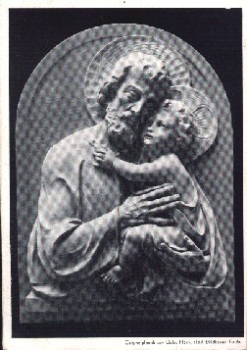 Fulda, Plastik von Gebr. Fleck, Heiliger mit Kind, Franziskus, o 13.11.1933
