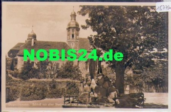 01744 Dippoldiswalde castle with old town wall and Bismarck monument *approx. 1930