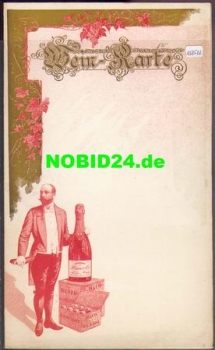 Wine list advertising print Souverain Henriot approx. 1900 Top condition