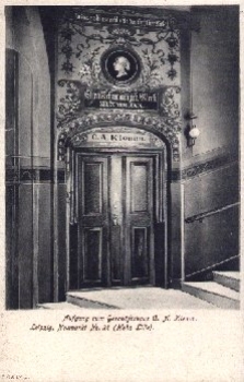 Leipzig Neumarkt Aufgang zum Geschäftshaus C. A. Klemm, * ca. 1900