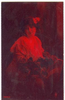 Junge Frau mit Blumen (PFB Nr. 2831-5) *ca. 1960