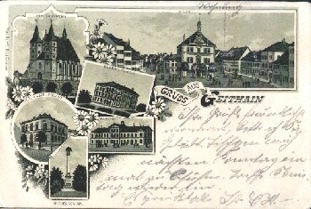 04643 Geithain Litho train station post office o 13.8.1899