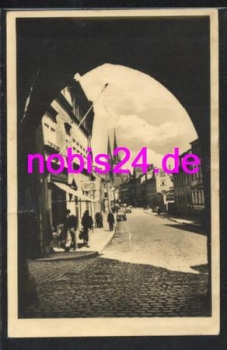 07318 Saalfeld Strasse mit Geschäften o ca.1930